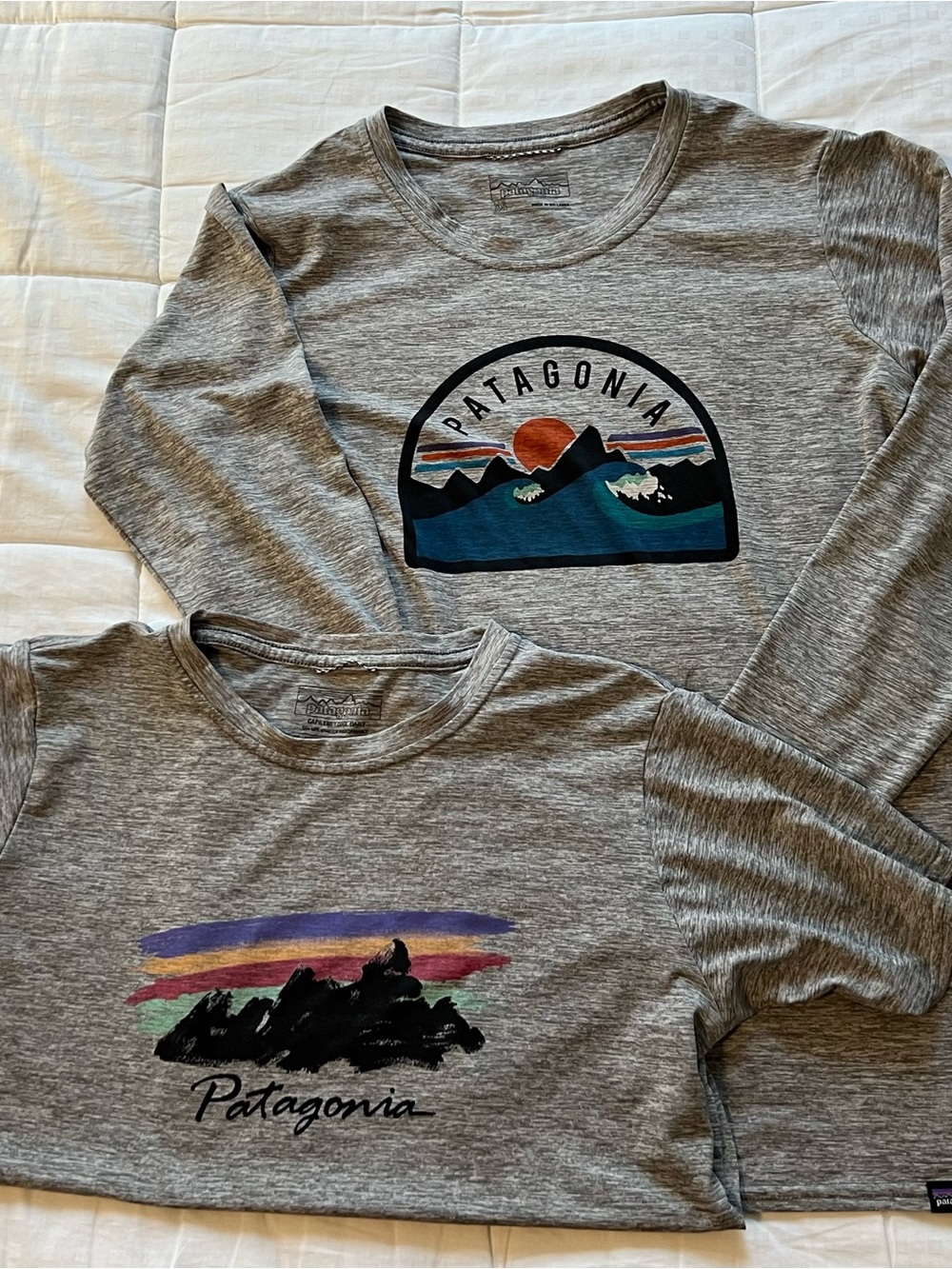 TWO Patagonia Capilene Cool Daily t shirt short and long sleeve tee XS